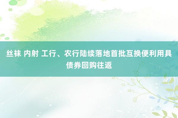 丝袜 内射 工行、农行陆续落地首批互换便利用具债券回购往返