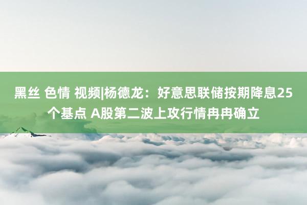 黑丝 色情 视频|杨德龙：好意思联储按期降息25个基点 A股第二波上攻行情冉冉确立