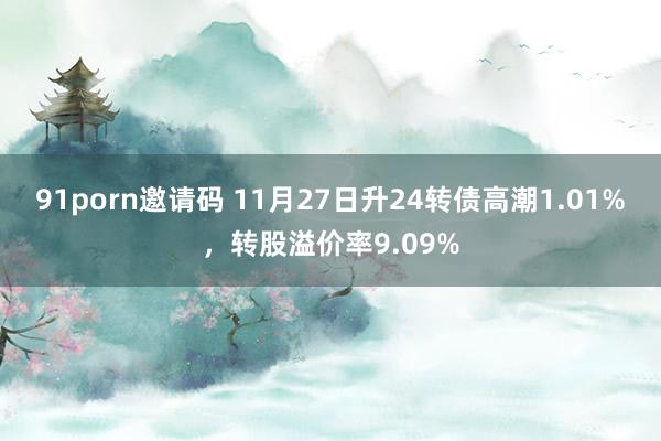 91porn邀请码 11月27日升24转债高潮1.01%，转股溢价率9.09%