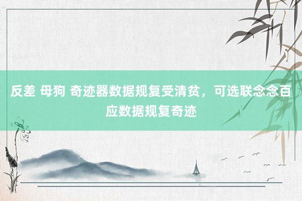 反差 母狗 奇迹器数据规复受清贫，可选联念念百应数据规复奇迹