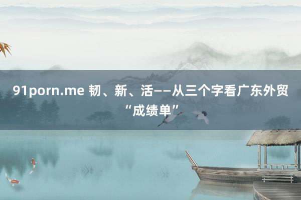 91porn.me 韧、新、活——从三个字看广东外贸“成绩单”