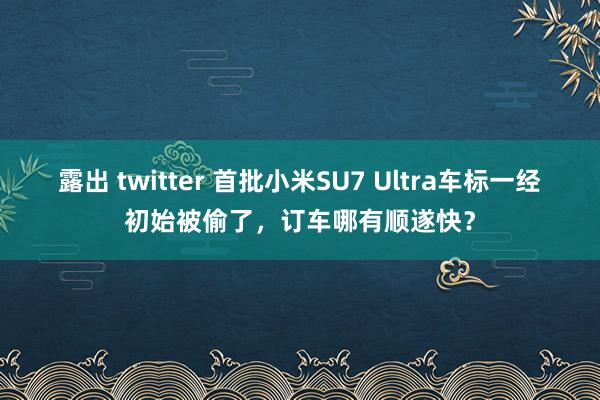 露出 twitter 首批小米SU7 Ultra车标一经初始被偷了，订车哪有顺遂快？