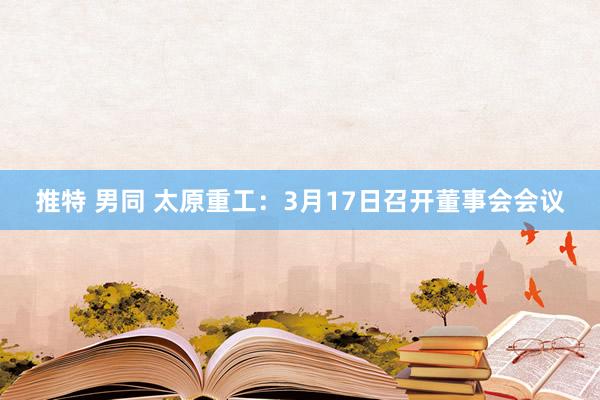 推特 男同 太原重工：3月17日召开董事会会议