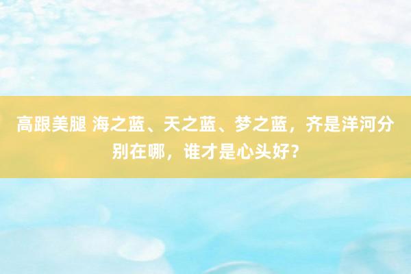 高跟美腿 海之蓝、天之蓝、梦之蓝，齐是洋河分别在哪，谁才是心头好？