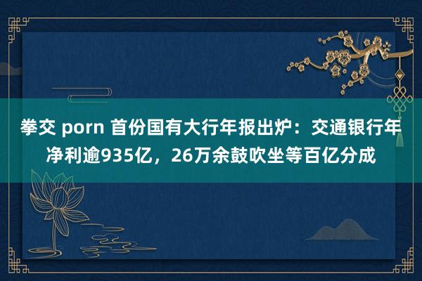 拳交 porn 首份国有大行年报出炉：交通银行年净利逾935亿，26万余鼓吹坐等百亿分成
