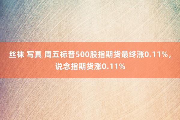 丝袜 写真 周五标普500股指期货最终涨0.11%，说念指期货涨0.11%
