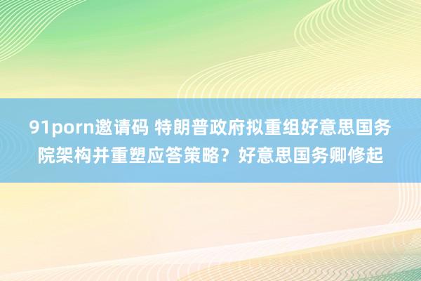 91porn邀请码 特朗普政府拟重组好意思国务院架构并重塑应答策略？好意思国务卿修起
