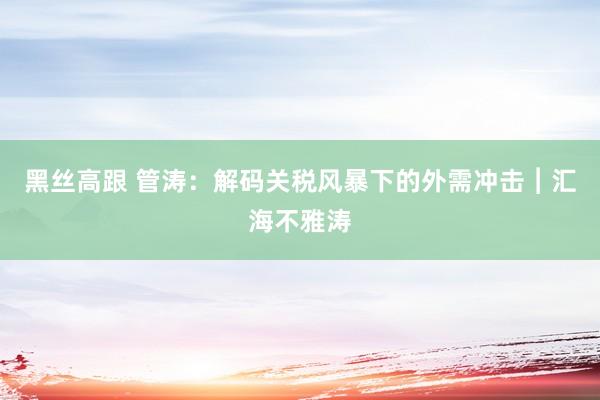 黑丝高跟 管涛：解码关税风暴下的外需冲击︱汇海不雅涛