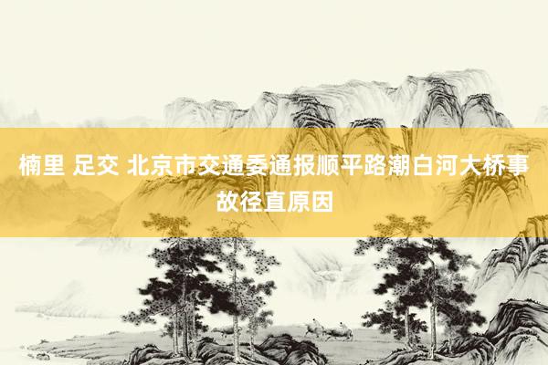 楠里 足交 北京市交通委通报顺平路潮白河大桥事故径直原因