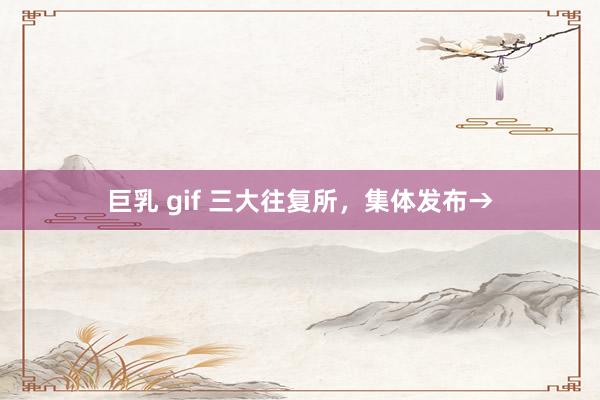 巨乳 gif 三大往复所，集体发布→